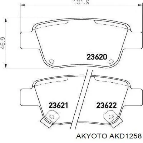 Задні гальмівні колодки AKD1258 Akyoto