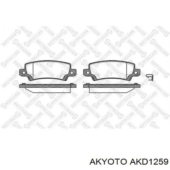 Колодки гальмові задні, дискові AKD1259 Akyoto