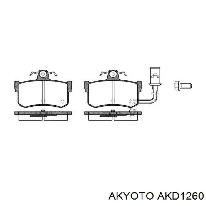 Гальмівні колодки Akyoto AKD1260 ціна, від 13.81 USD