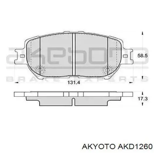 Передні тормозні колодки AKD1260 Akyoto