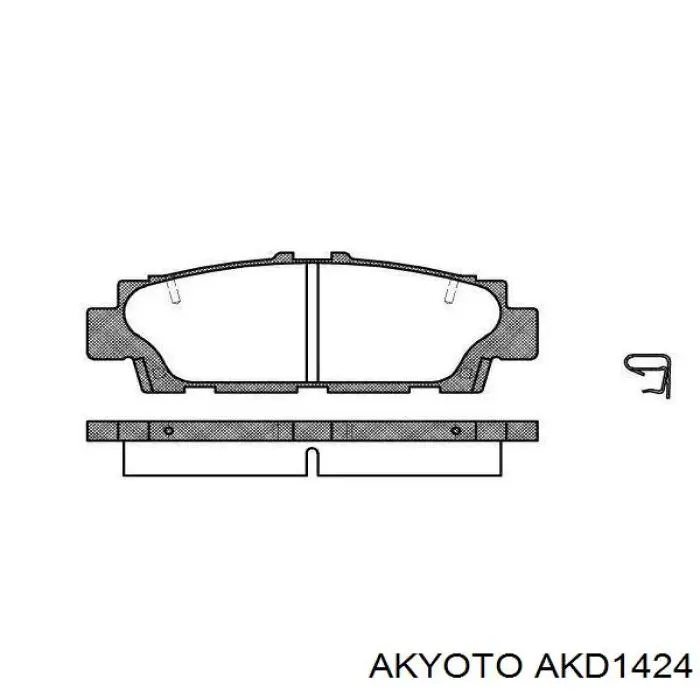 Колодки гальмові задні, дискові AKD1424 Akyoto