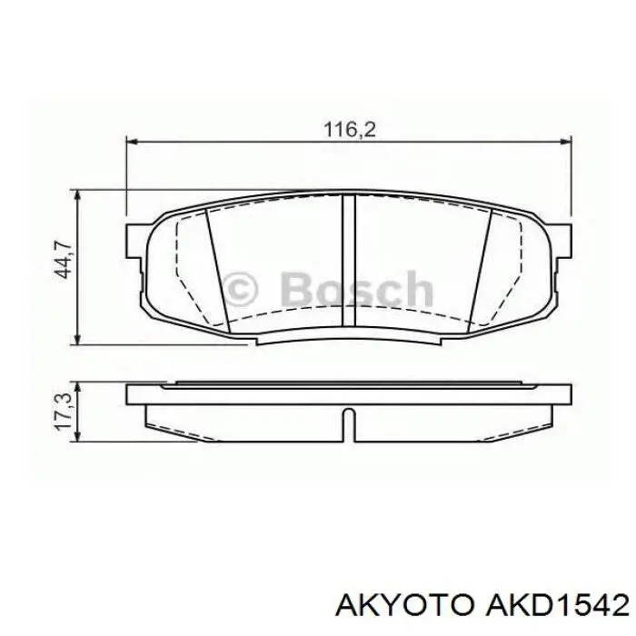 Купити AKD1542 Akyoto Задні колодки