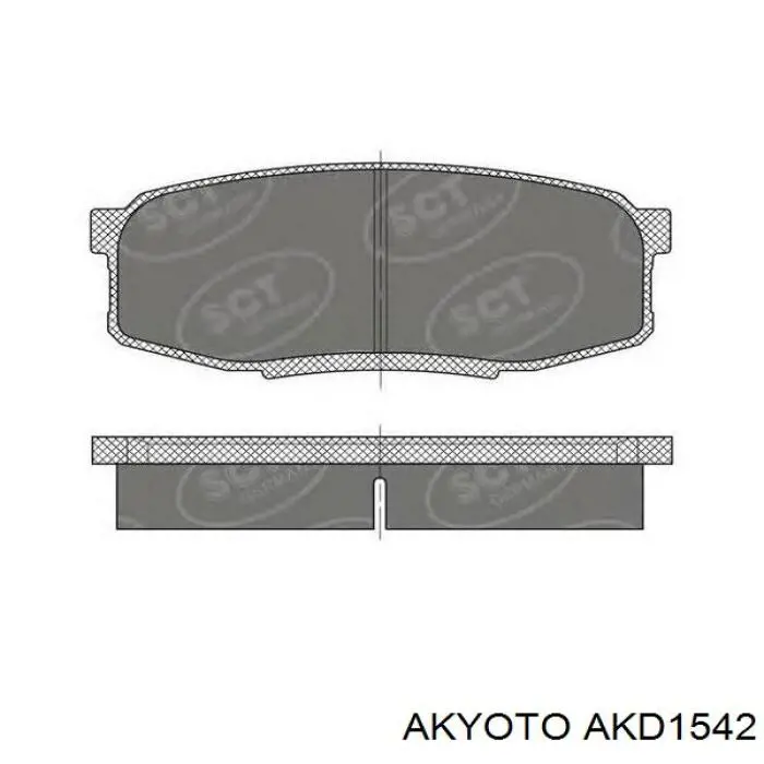 AKD1542 Akyoto Колодки гальмівні задні, дискові