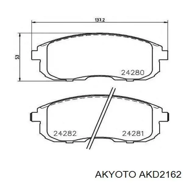 AKD2162 Akyoto колодки гальмівні передні, дискові