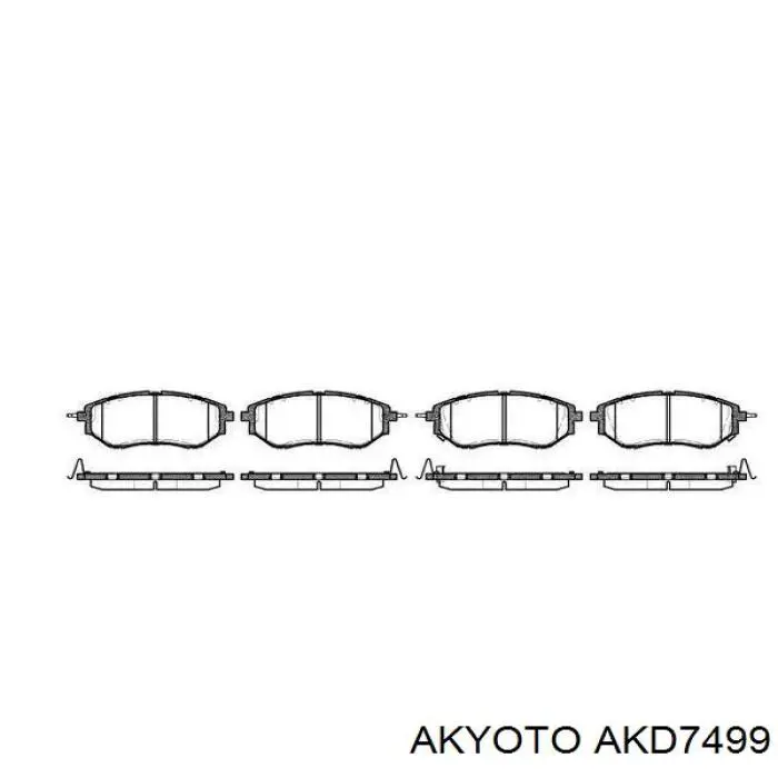 Колодки гальмівні передні, дискові AKD7499 Akyoto