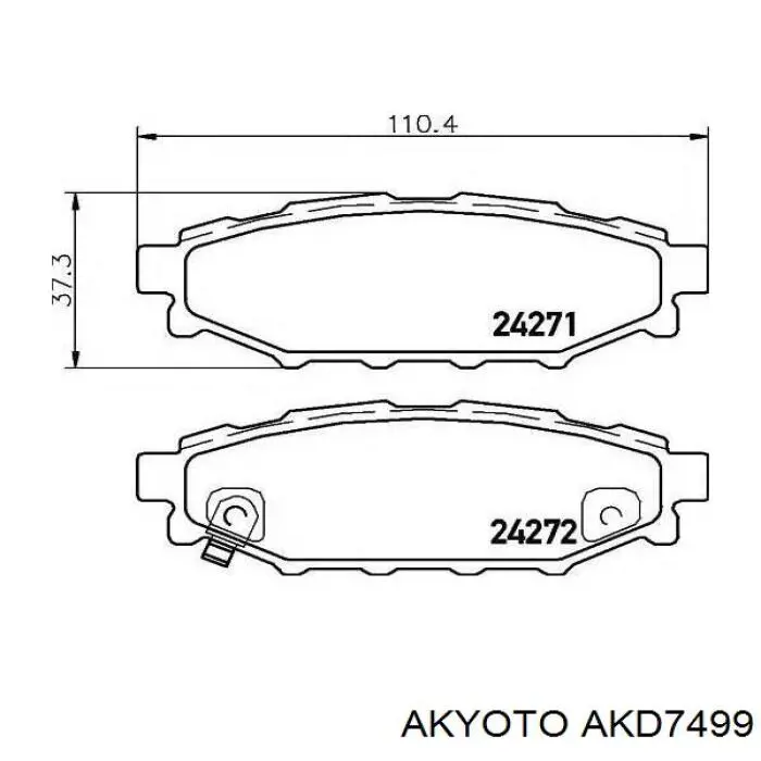 Гальмівні колодки Akyoto AKD7499 ціна, від 37.08 USD