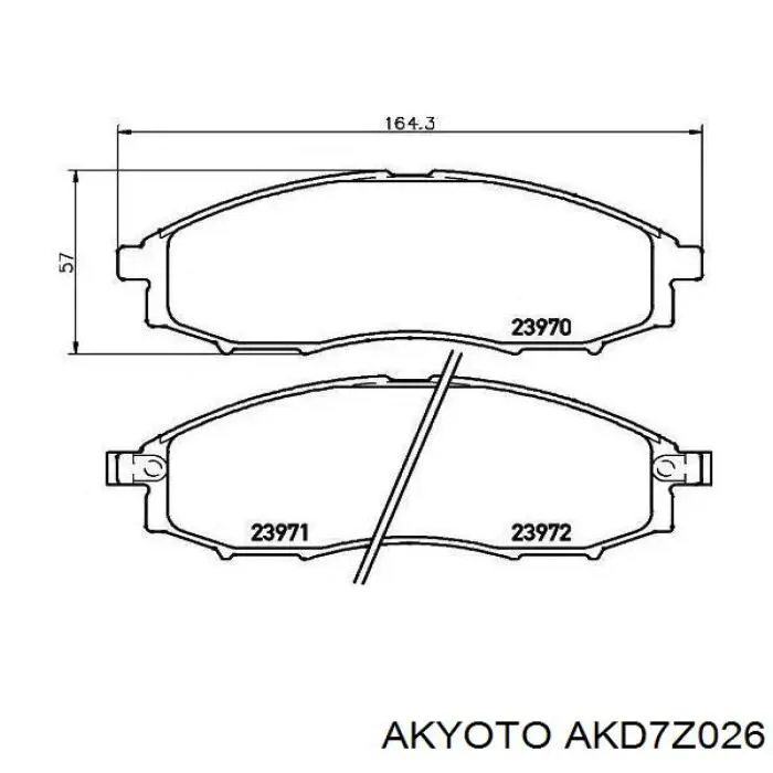 Купити AKD7Z026 Akyoto Колодки гальмівні передні, дискові