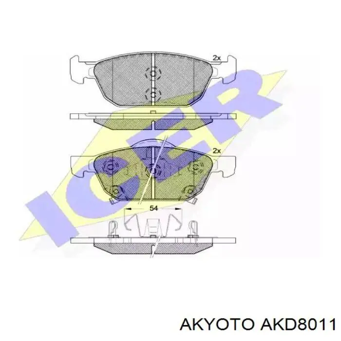 Купити AKD8011 Akyoto Колодки гальмівні передні, дискові