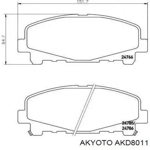 Тормозні колодки Akyoto AKD8011