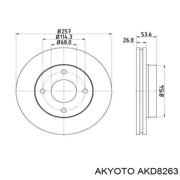 Колодки гальмівні передні, дискові AKD8263 Akyoto