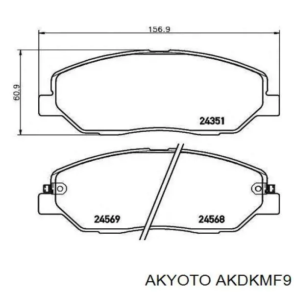 Гальмівні колодки Akyoto AKDKMF9 ціна, від 26.46 USD