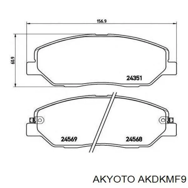 AKDKMF9 Akyoto колодки гальмівні передні, дискові
