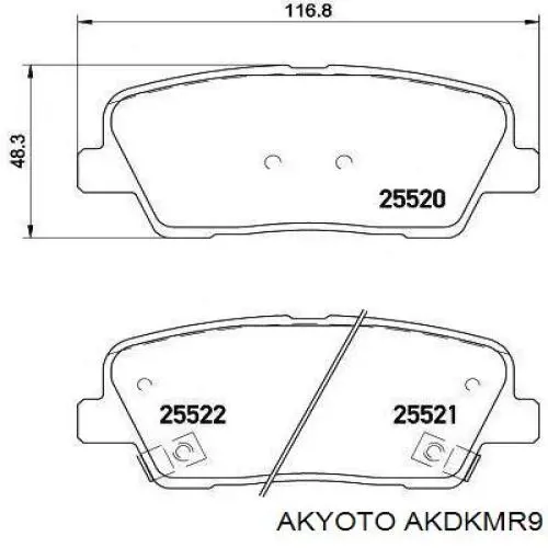 Задні гальмівні колодки Akyoto AKDKMR9 ціна, від 16.61 USD