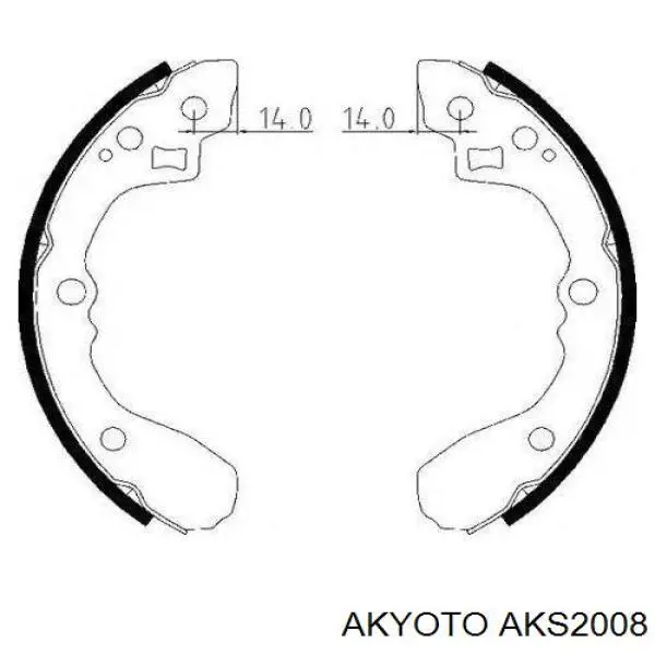 AKS2008 Akyoto Колодки гальмівні задні, барабанні
