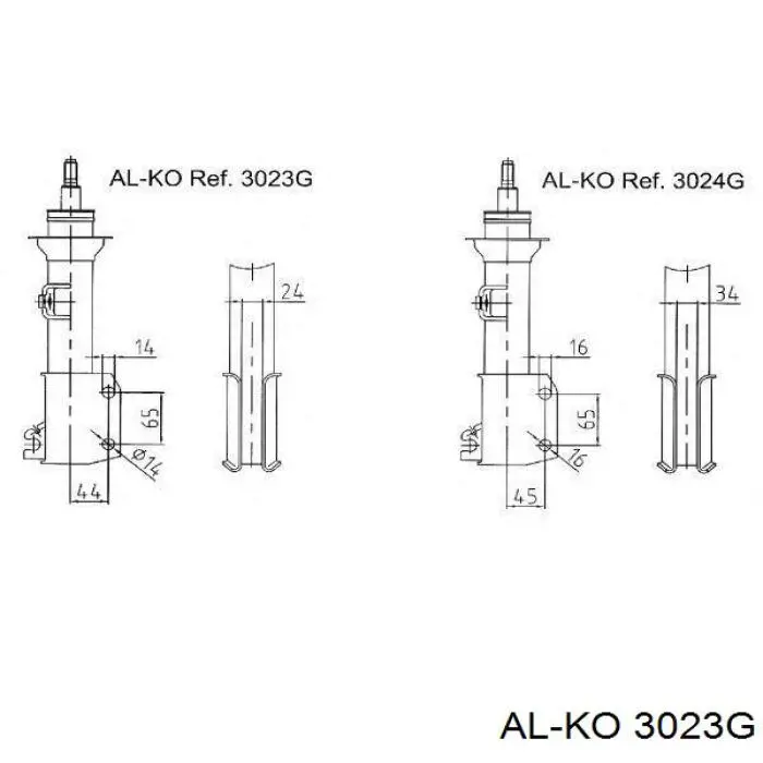 Амортизатор передній 3023G Al-ko