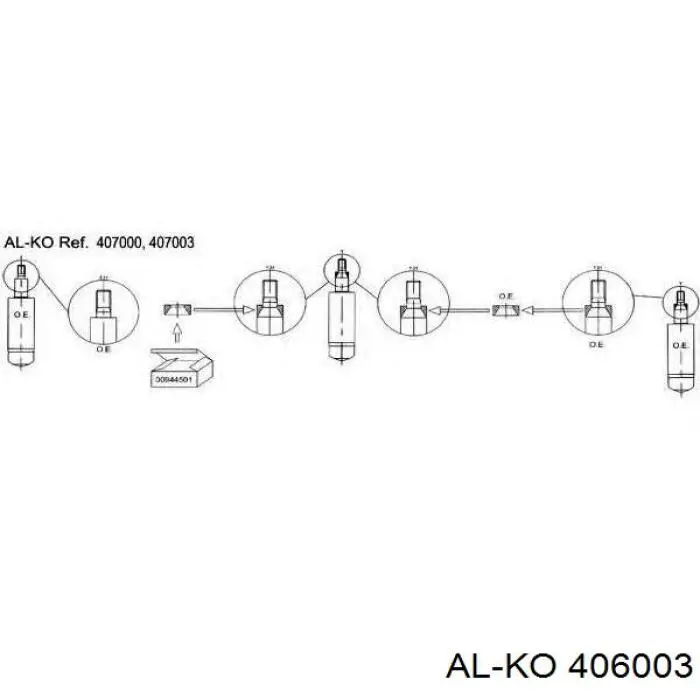 Стойка амортизатора передняя Al-ko 406003 ціна, від 28.66 USD