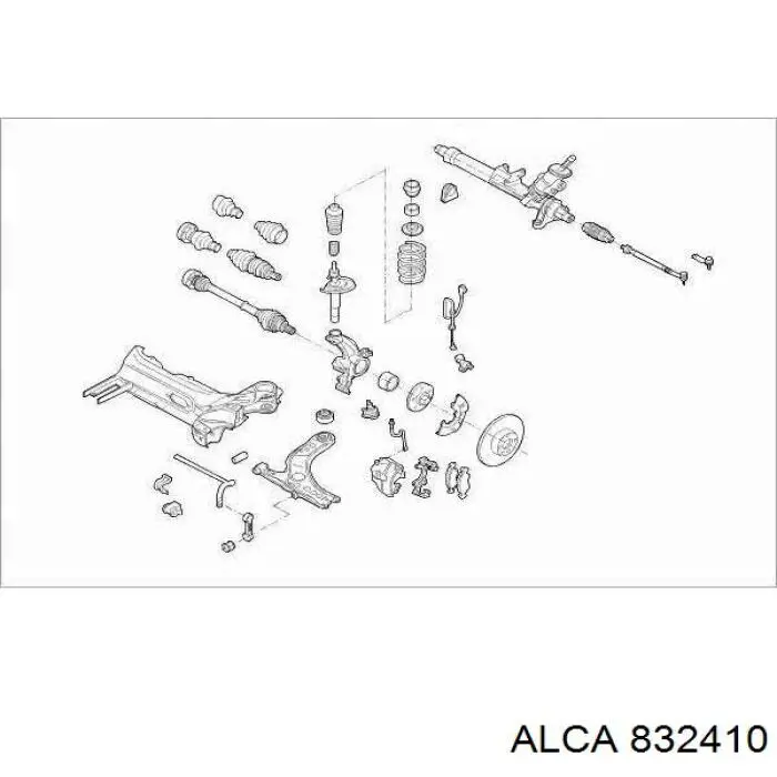 832410 Alca амортизатор передній