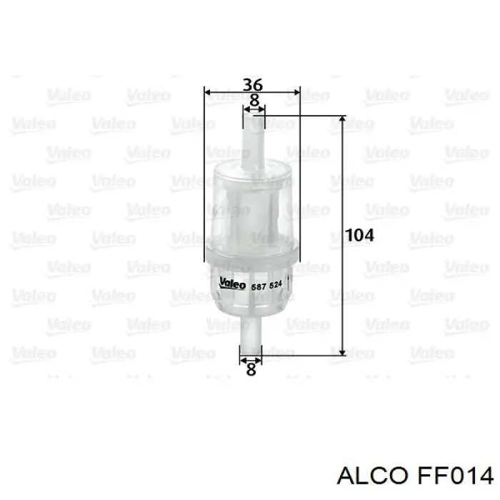 Фільтр тонкого очищення палива Alco FF014 ціна, від 1.69 USD