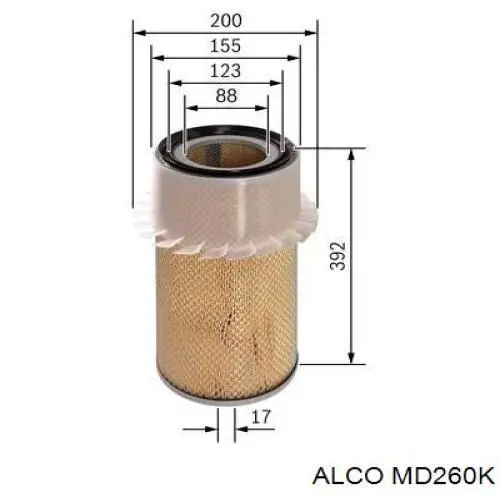 Фільтр повітряний MD260K Alco