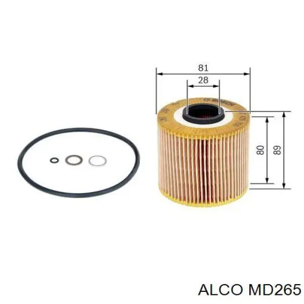 MD265 Alco фільтр масляний