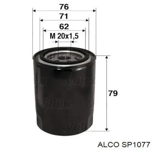 SP1077 Alco фільтр масляний