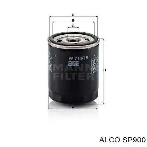 Масляний фільтр SP900 Alco