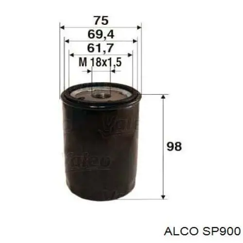 SP900 Alco фільтр масляний