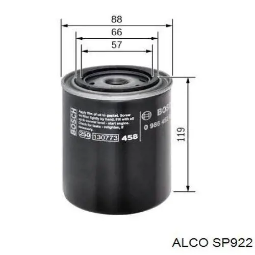 Масляний фільтр двигуна Alco SP922 ціна, від 3.96 USD