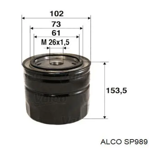Масляний фільтр двигуна Alco SP989 ціна, від 6.51 USD