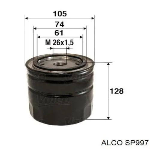 SP997 Alco фільтр масляний