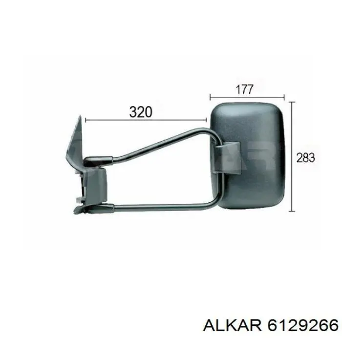 6129266 Alkar Дзеркало заднього виду, ліве