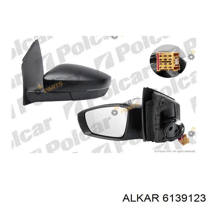 Ліве бокове дзеркало 6139123 Alkar