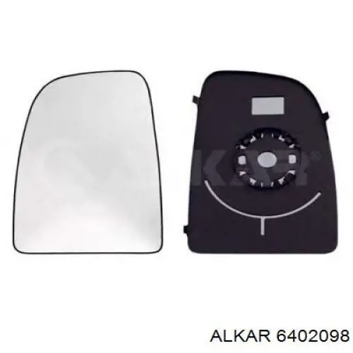 Дзеркальний елемент дзеркала заднього виду, правого 6402098 Alkar