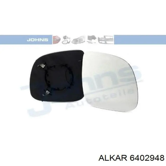 Дзеркальний елемент дзеркала заднього виду, правого 6402948 Alkar