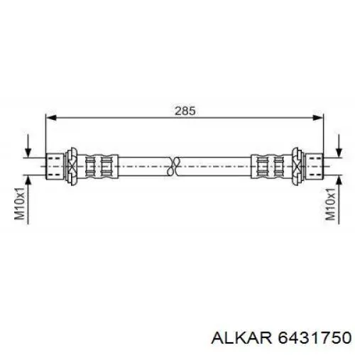 Дзеркальний елемент дзеркала заднього виду, лівого 6431750 Alkar