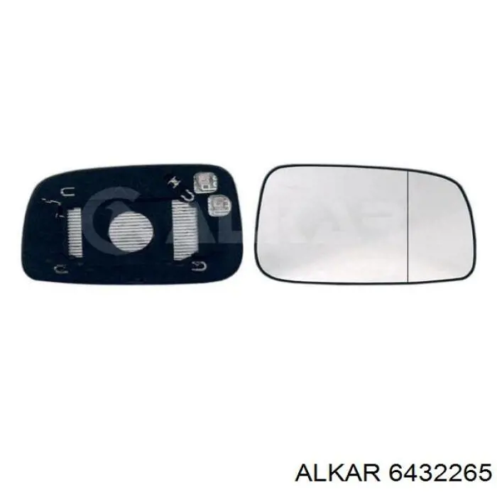 Зеркальный элемент зеркала заднего вида ALKAR 6432265