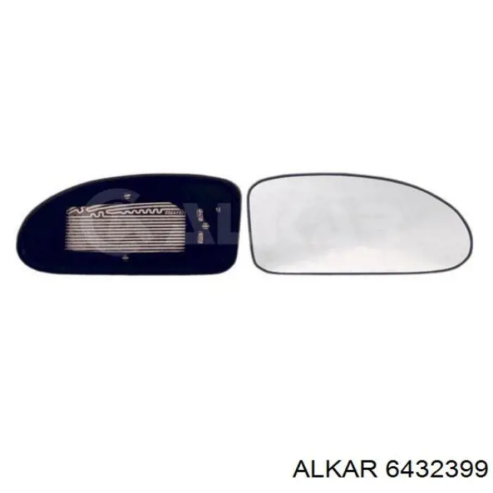 6432399 Alkar дзеркальний елемент дзеркала заднього виду, правого