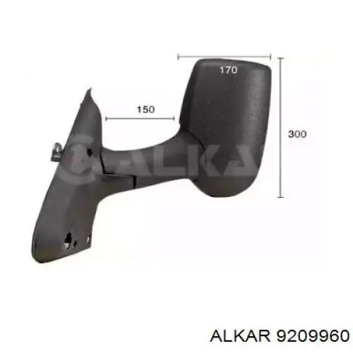 Купити 9209960 Alkar Бічне дзеркало заднього виду ліве