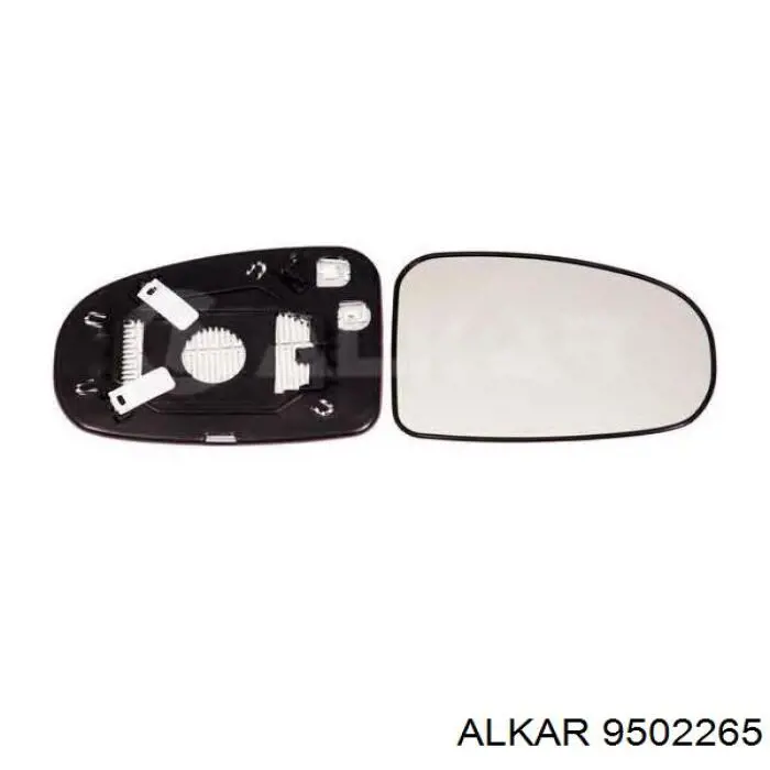 9502265 Alkar дзеркальний елемент дзеркала заднього виду, правого