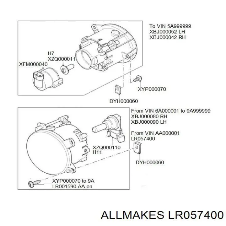 Фара протитуманна, ліва/права LBR10012LED GP