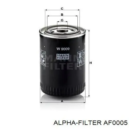 Купити AF0005 Alpha Filter Автомобільний фільтр повітря