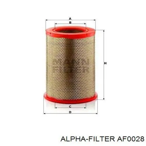 Повітряний фільтр AF0028 Alpha Filter