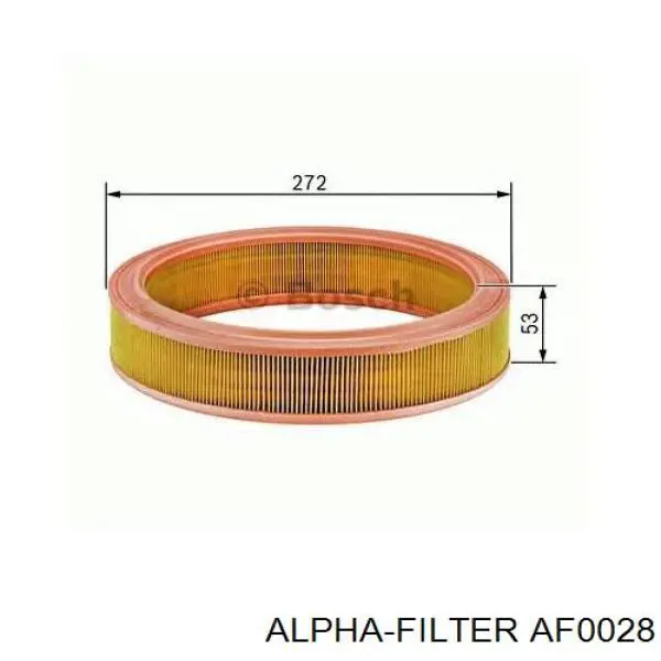 Елемент повітряного фільтра Alpha Filter AF0028 ціна, від 70.74 USD