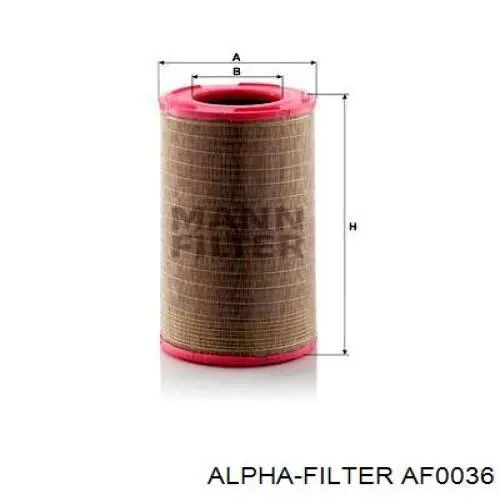 Купити AF0036 Alpha Filter Автомобільний фільтр повітря