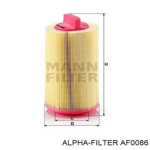 Елемент повітряного фільтра Alpha Filter AF0086 ціна, від 5.89 USD