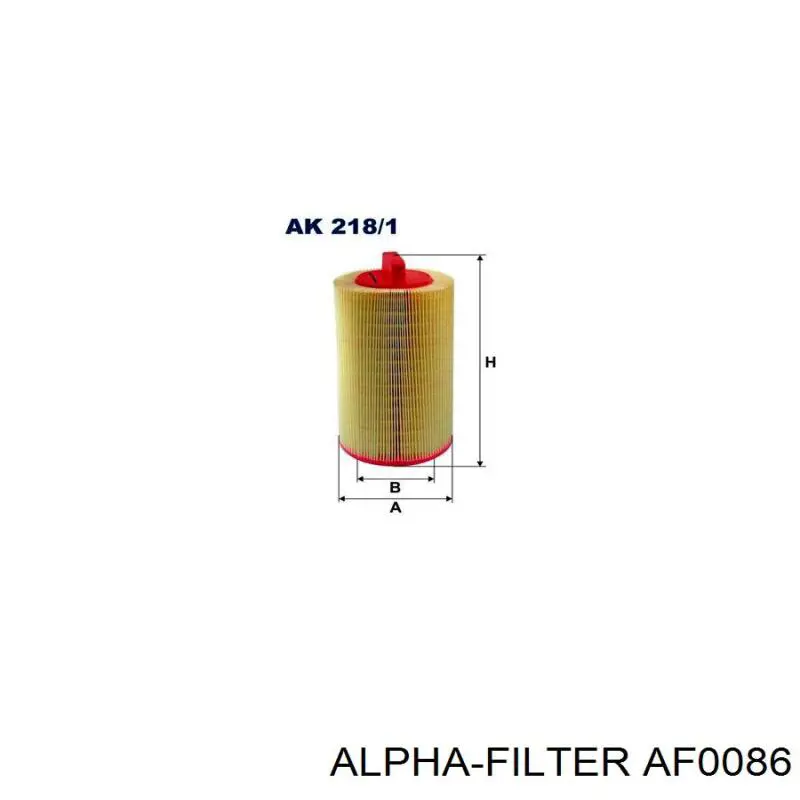 Фільтр повітряний AF0086 Alpha-filter