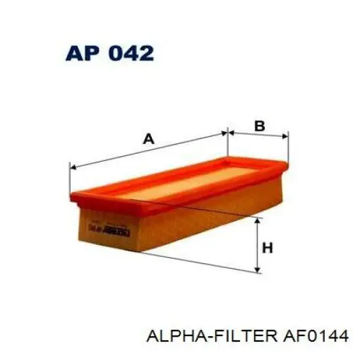 Повітряний фільтр AF0144 Alpha Filter