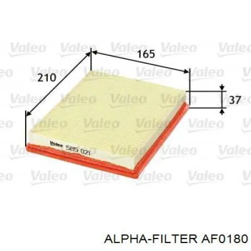 Елемент повітряного фільтра Alpha Filter AF0180 ціна, від 29.84 USD