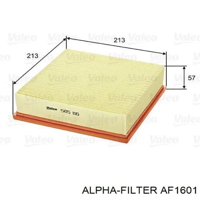 AF1601 Alpha Filter Повітряний фільтр двигуна