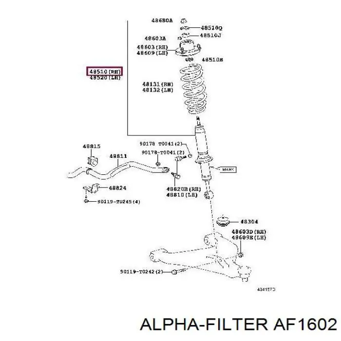 Купити AF1602 Alpha Filter Автомобільний фільтр повітря